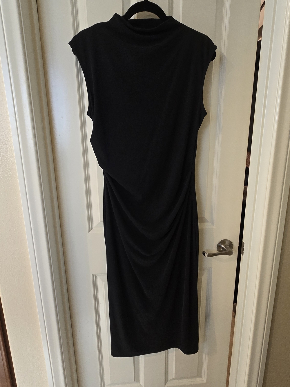 Old Navy Black Draped Midi Dress